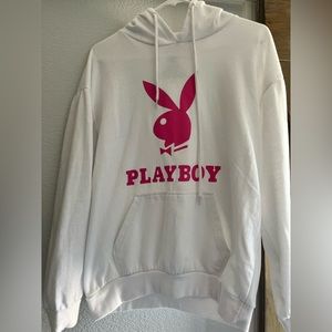 White Playboy sweatshirt, size large
